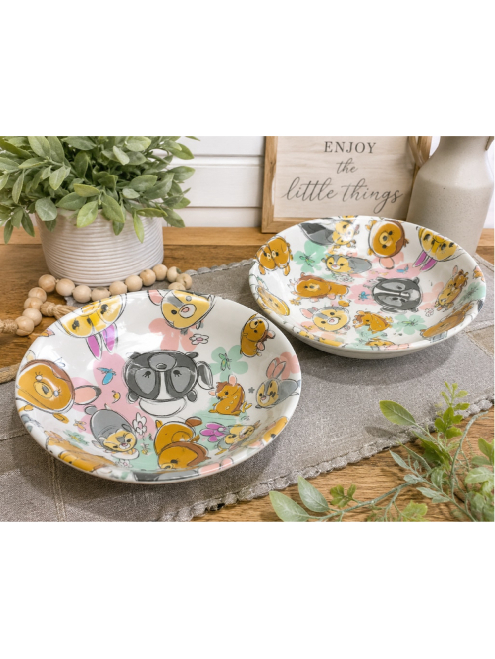 Disney Store Authentic Sketchbook Bambi Bowl Set Of 2 Melamine